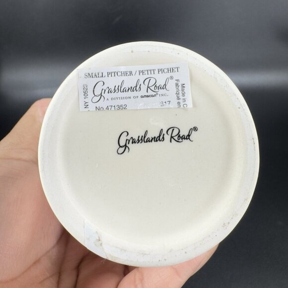 Grasslands Road Ceramic Small Pitcher Creamer With 3D Flowers Carafe Jug - Picture 6 of 12